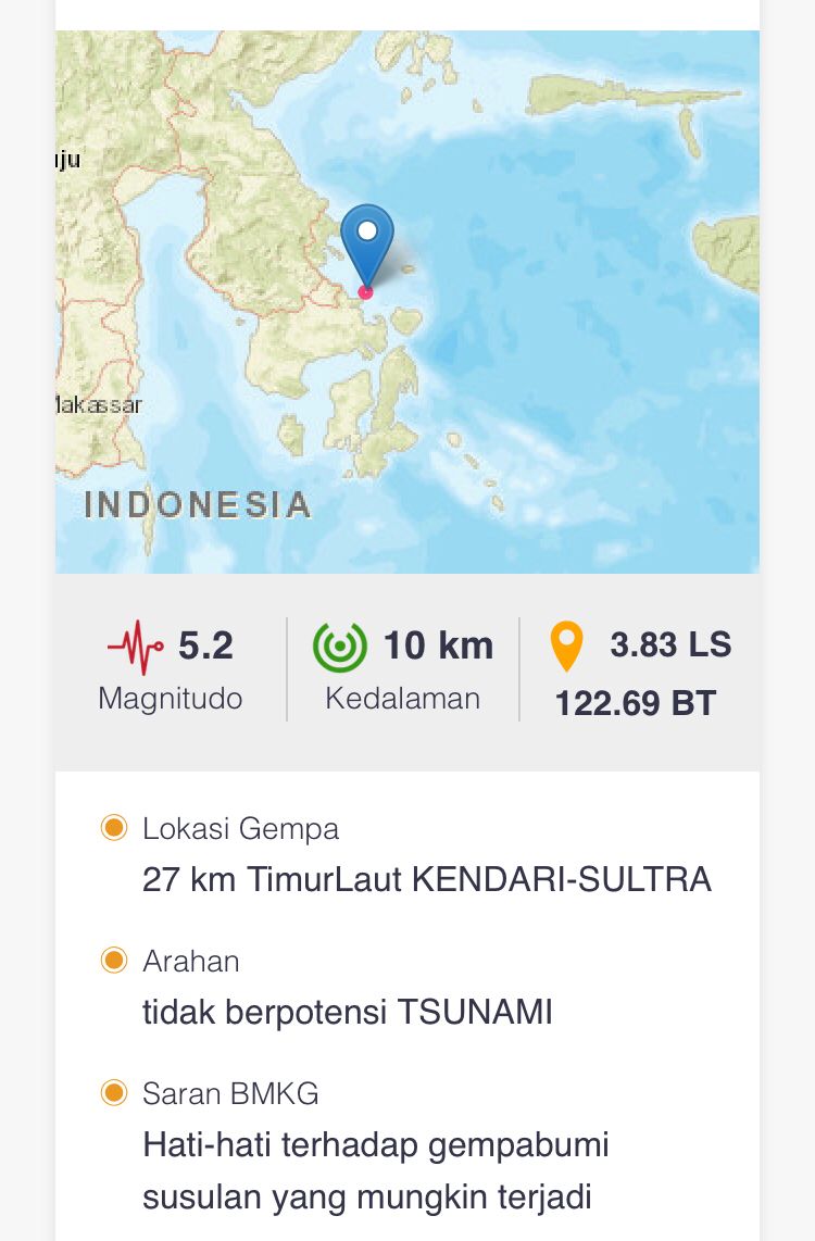 Kendari Diguncang Gempa Warga Panik Berhamburan Keluar Rumah