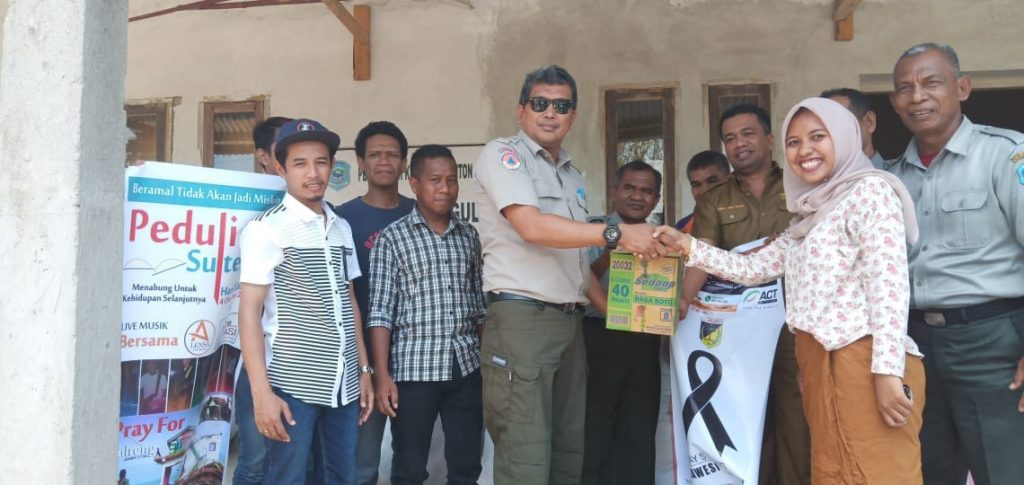 Buteng Comunity Serahkan Donasi Korban Gempa Sulteng