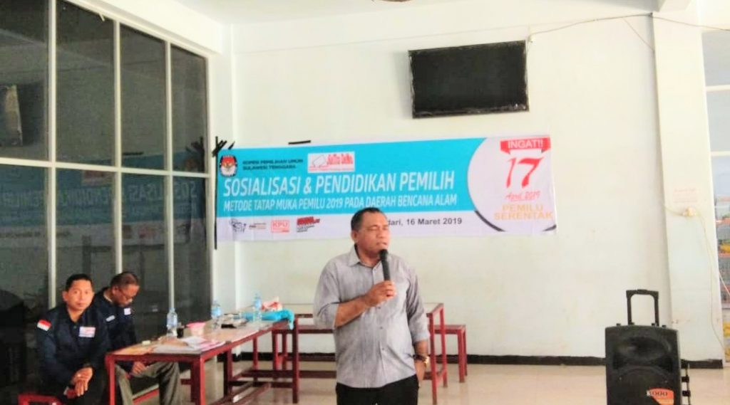 Tingkatkan Partisipasi Pemilih, KPU Sultra Sosialisasi Pemilu di Daerah Rawan Bencana