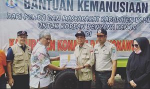 Pemda Bombana Sumbang Empat Truk Sembako Untuk Korban Banjir Konawe dan Konut