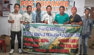 Komunitas Lorpek dan Insan Pers Muna Bantu Korban Banjir Konut