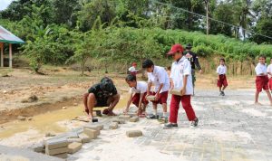 Antusias Siswa SDN Matabaho Dalam Program TMMD di Konkep