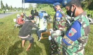 Satpomau Lanud Halu Oleo Gelar Opsgaktib dan Penegakkan Protokol Kesehatan