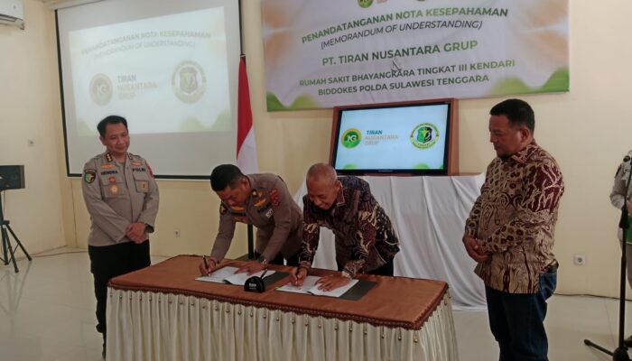 Tingkatkan Kualitas Kesehatan Karyawan, PT Tiran Teken MoU dengan RS Bhayangkara Kendari